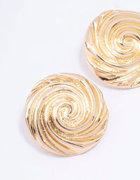 Gold Large Swirl Stud Earrings - link has visual effect only