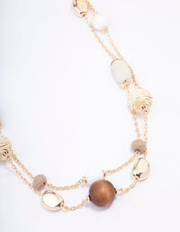 Gold Straw & Beaded Jewellery Set - link has visual effect only