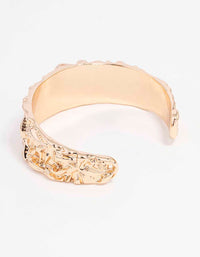 Gold Small Textured Multi Wrist Cuff - link has visual effect only