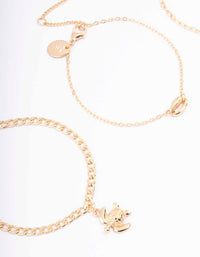 Gold Turtle Anklet & Bracelet 3-Pack - link has visual effect only