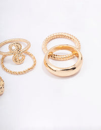 Gold Mixed Textured Ring 6-Pack - link has visual effect only