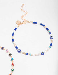 Gold Evil Eye Anklet Pack - link has visual effect only