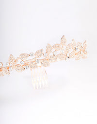 Rose Gold Diamante Leafy Tiara - link has visual effect only