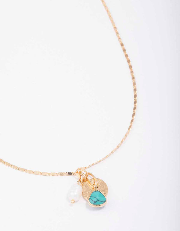 Gold Coin Freshwater Pearl Coin Necklace