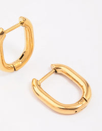 Gold Plated Surgical Steel Rectangular Hoop Earrings - link has visual effect only