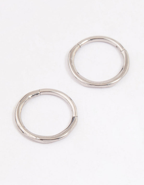 Surgical Steel Wavy Sleeper Hoop Earrings 10mm