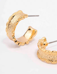 Gold Plated Cleo Organic Hoop Earrings - link has visual effect only