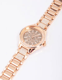 Rose Gold Shaker Diamante Detailed Watch - link has visual effect only