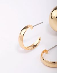 Gold Plated Classic Hoop Earring Pack - link has visual effect only