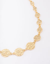 Gold Plated Hammered Disc Chain Necklace - link has visual effect only