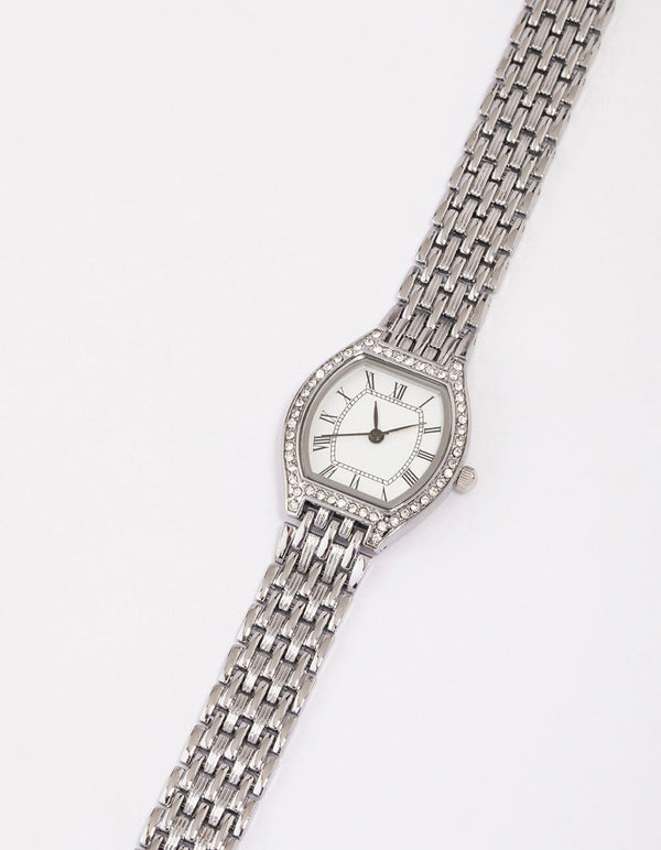 Silver Vintage Diamante Watch