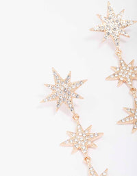 Gold Statement Diamante Star Drop Earrings - link has visual effect only