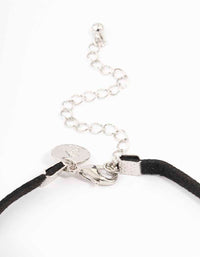 Black Fabric Green Flower Heart Choker - link has visual effect only