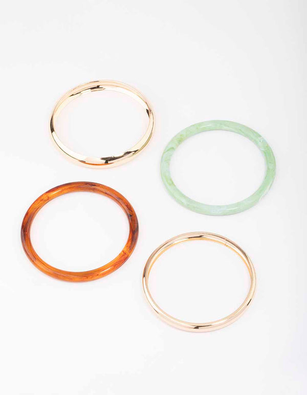 Acrylic Mixed Bangle 4-Pack