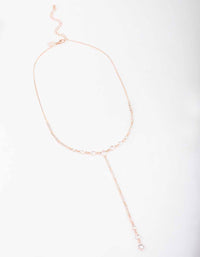 Rose Gold Diamante Lariat Necklace - link has visual effect only