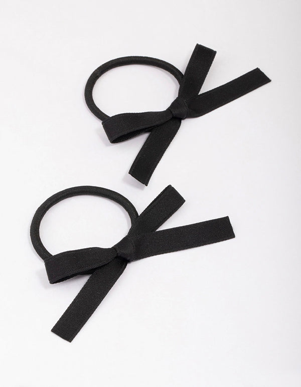 Black Mini Bow Hair Tie Pack