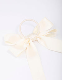 Large Cream Bow Hair Tie - link has visual effect only