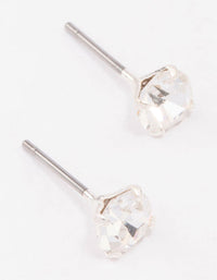 Silver Round Crystal Stud Earrings - link has visual effect only