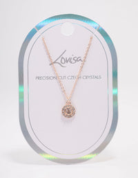 Rose Gold Crystal Halo Pendant Necklace - link has visual effect only