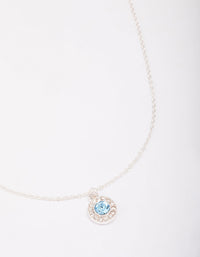 Silver Aqua Halo Pendant Necklace - link has visual effect only