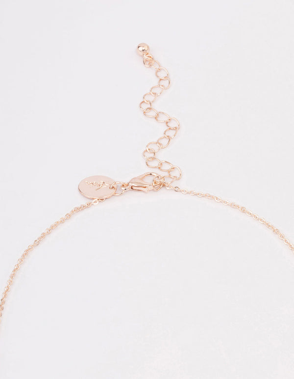 Rose Gold Pave Butterfly Pendant Necklace