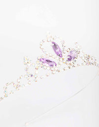 Kids Silver Lilac Diamante Tiara - link has visual effect only