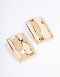 Gold Large Square Statement Stud Earrings - link has visual effect only