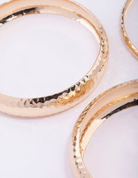 Gold Mixed Molten Gold Bangle 3-Pack - link has visual effect only