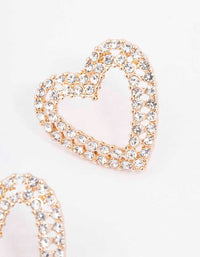 Gold Bling Heart Stud Earrings - link has visual effect only