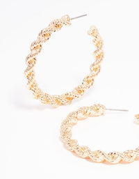 Gold Rope Twisted Hoop Earrings - link has visual effect only