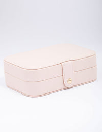 Blush Faux Leather Rectangular Jewellery Box - link has visual effect only