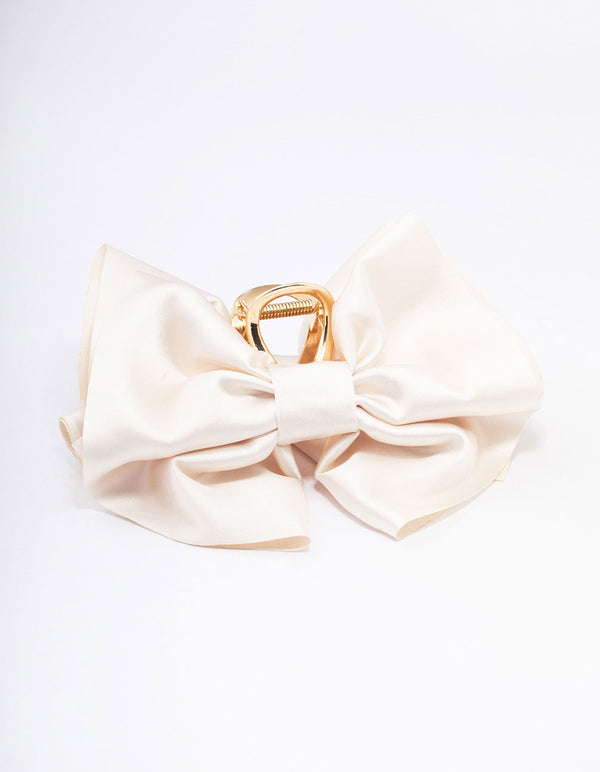 Neutral Large Double Bow Hair Claw Clip