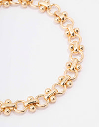 Gold Plated Interlocking Chain Bracelet - link has visual effect only