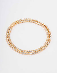 Gold Plated Double Classic Tennis Bracelet - link has visual effect only