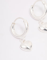 Sterling Silver Chubby Heart Hoop Earrings - link has visual effect only