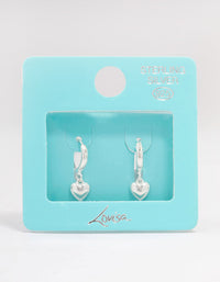 Sterling Silver Chubby Heart Hoop Earrings - link has visual effect only