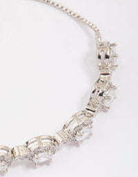 Rhodium Halo Cubic Zirconia Bracelet - link has visual effect only