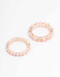 Rose Gold Flower Band Stacking Ring Set - link has visual effect only