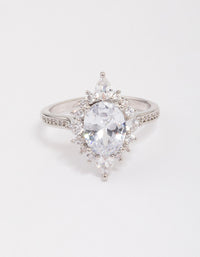 Silver Shining Star Cubic Zirconia Ring - link has visual effect only