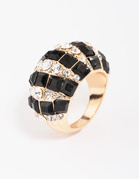 Gold & Black Stripe Bling Ring - link has visual effect only