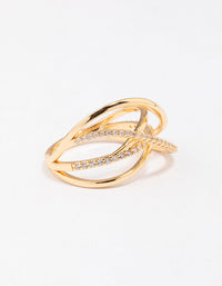 Gold Plated Thin Wrapped Cubic Zirconia Ring - link has visual effect only