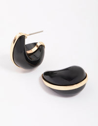 Black & Gold Teardrop Earrings - link has visual effect only