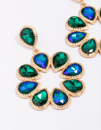 Gold Colourful Round Stone Drop Earrings - link has visual effect only