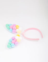 Kids Fabric Pom Pom Bunny Ear Headband - link has visual effect only