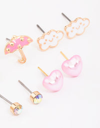 Kids Gold Cloud Sun Stud Earring 6-Pack - link has visual effect only