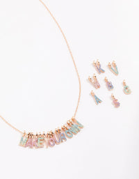 Kids Gold Make Your Own DIY Rainbow Glitter Charm Necklace Kit - link has visual effect only