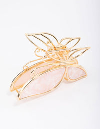 Gold Butterfly Acrylic Hair Claw Clip - link has visual effect only