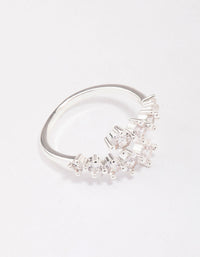 Silver Plated Graduating Cubic Zirconia Wrap Ring - link has visual effect only