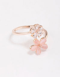 Rose Gold Double Daisy Wrap Ring - link has visual effect only