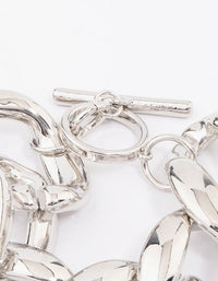 Rhodium Chunky Short Chain Bracelet - link has visual effect only